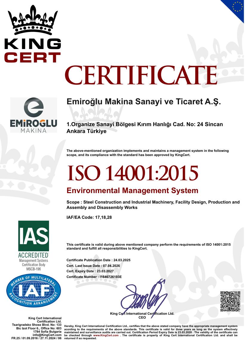 ISO 14001:2015 Çevre Yönetim Sistemi